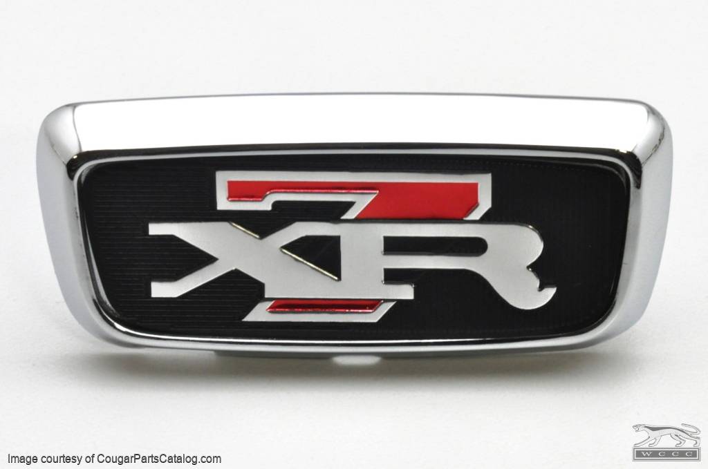 Trunk Lock Cover Plate - XR7 - w/ XR7 Decal - Repro ~ 1968 Mercury Cougar - 23986