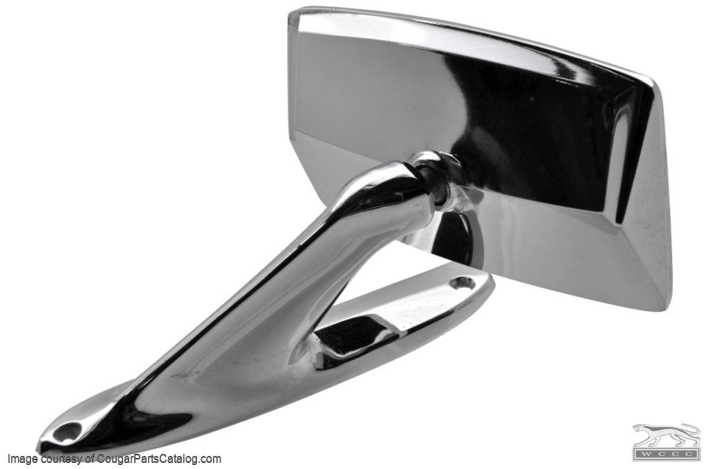 Side View Mirror - Driver Side - Manual - Standard - Grade A - Used ~ 1969 - 1970 Mercury Cougar - 18545