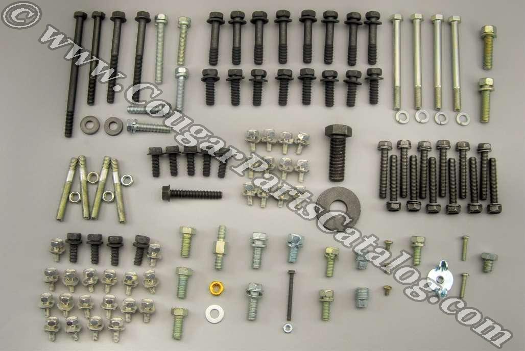Master Engine Fastener Kit - 289 without A/C - Repro ~ 1967 Mercury Cougar / 1966 - 1967 Ford Mustang - 41150