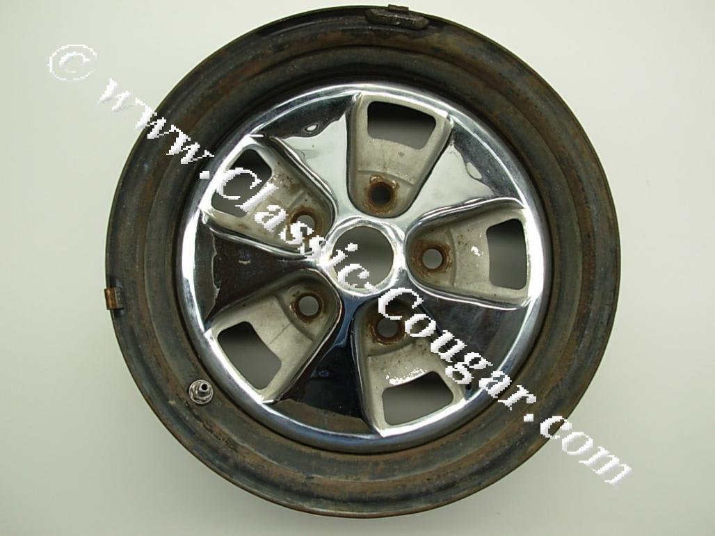Styled Steel Wheel - 14 X 6 - Used ~ 1968 Mercury Cougar - 24474