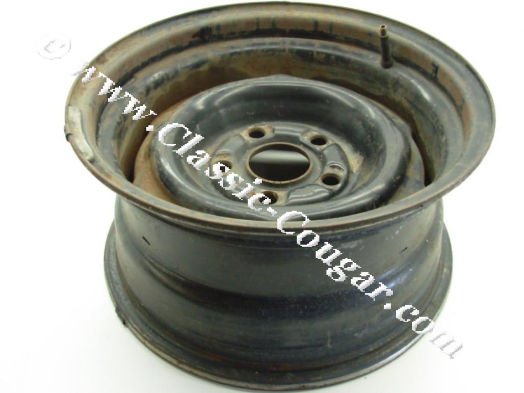 Stamped Steel Wheel - 14 X 7 - Stock - Used ~ 1970 - 1973 Mercury Cougar / 1970 - 1973 Ford Mustang / Torino - 25069