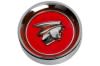 Styled Steel Wheel - Mercury Man Center Cap - Red - EACH - NEW ~ 1967 - 1970 Mercury Cougar 1967,1967 cougar,1968,1968 cougar,1969,1969 cougar,1970,1970 cougar,c7w,c8w,c9w,cap,center,chrome,cougar,d0w,each,logo,man,mercury,mercury cougar,new,red,repro,reproduction,steel,styled,wheel,26245