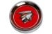 Styled Steel Wheel - Mercury Man Center Cap - Red - EACH - NEW ~ 1967 - 1970 Mercury Cougar 1967,1967 cougar,1968,1968 cougar,1969,1969 cougar,1970,1970 cougar,c7w,c8w,c9w,cap,center,chrome,cougar,d0w,each,logo,man,mercury,mercury cougar,new,red,repro,reproduction,steel,styled,wheel,26245