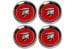 Center Cap - Styled Steel Wheel - RED - Mercury Man Logo - Set of 4 - Repro ~ 1967 - 1970 Mercury Cougar 1967,1967 cougar,1968,1968 cougar,1969,1969 cougar,1970,1970 cougar,c7w,c8w,c9w,cap,center,chrome,cougar,d0w,logo,man,mercury,mercury cougar,new,red,repro,reproduction,set,steel,styled,wheel,42158