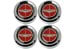 Center Cap  - Magnum 500 Wheel  - Chrome - RED Center - Ford Logo - Set of 4 - Repro ~ 1967 - 1979 Mercury Cougar / 1967 - 1979 Ford Fairlane / 1967 - 1979 Ford Torino 500,1130,1967,1968,1969,1970,1971,1972,1973,1974,1975,1976,1977,1978,1979,cap,cat,center,chrome,cougar,d0oz,fairlane,ford,logo,magnum,mercury,new,red,repro,reproduction,set,steel,styled,torino,walking,wheel,42401