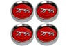 Center Cap - Styled Steel Wheel - RED- Walking Cat Logo - Set of 4 - Repro ~ 1967 - 1970 Mercury Cougar 1967,1967 cougar,1968,1968 cougar,1969,1969 cougar,1970,1970 cougar,c7w,c8w,c9w,cap,cat,center,chrome,cougar,d0w,logo,mercury,mercury cougar,new,red,repro,reproduction,set,steel,styled,walking,wheel,42408