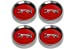Center Cap - Styled Steel Wheel - RED- Walking Cat Logo - Set of 4 - Repro ~ 1967 - 1970 Mercury Cougar 1002408,<strong>*LIMITED QUANTITY* <br /></strong> 1967,1967 cougar,1968,1968 cougar,1969,1969 cougar,1970,1970 cougar,c7w,c8w,c9w,cap,cat,center,chrome,cougar,d0w,logo,mercury,mercury cougar,new,red,repro,reproduction,set,steel,styled,walking,wheel,42408