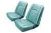 Interior Seat Upholstery - Vinyl - XR7 - AQUA - Front Set - Repro ~ 1967 Mercury Cougar 1967,1967 cougar,blue,aqua,c7w,cougar,front,interior,kit,mercury,mercury cougar,new,only,repro,reproduction,seat,upholstery,vinyl,xr7,12453