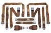 Seat Belts - MEDIUM BROWN - Deluxe - Coupe - Grade A - Used ~ 1970 Mercury Cougar / 1970 Ford Mustang "a",1970,1970 cougar,1970 mustang,D0W,D0Z,belts,brown,complete,cougar,coupe,deluxe,ford,ford mustang,grade,grade a,light brown,medium,mercury,mercury cougar,mustang,seat belt,set,14-0051
