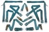 Seat Belts - Coupe - Deluxe - Aqua - Grade B - Used ~ 1969 Mercury Cougar / 1969 Ford Mustang "b",1969,1969 cougar,1969 mustang,C9W,C9Z,b,blue,complete set,cougar,coupe,deluxe,faded,ford,ford mustang,grade,light blue,mercury,mercury cougar,mustang,retractor,retractors,seat belt,used,14-0053