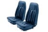 Interior Seat Upholstery - Vinyl - XR7 - Coupe / Convertible - MEDIUM BLUE - Front Set - Repro ~ 1970 Mercury Cougar
