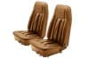Interior Seat Upholstery - Vinyl - XR7 - Coupe / Convertible - MEDIUM BROWN - Front Set - Repro ~ 1970 Mercury Cougar