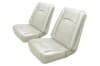 Interior Seat Upholstery - Vinyl - XR7 - PARCHMENT / OFF-WHITE - Front Set - Repro ~ 1967 Mercury Cougar