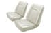 Interior Seat Upholstery - Vinyl - XR7 - PARCHMENT / OFF-WHITE - Front Set - Repro ~ 1967 Mercury Cougar 2000923,67xrvinyl-pr -fo,67xrvinyl-pr-fo 1967,1967 cougar,c7w,cougar,front,interior,kit,mercury,mercury cougar,new,only,parchment,repro,reproduction,seat,upholstery,vinyl,white,xr7,14577