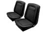 Interior Seat Upholstery - Vinyl - Standard - BLACK - Front Set - Repro ~ 1968 Mercury Cougar 1968,1968 cougar,black,c8w,cougar,front,interior,kit,mercury,mercury cougar,new,only,repro,reproduction,seat,standard,upholstery,vinyl,14631