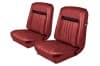 Interior Seat Upholstery - Vinyl - Decor - DARK RED - Front Set - Repro ~ 1968 Mercury Cougar