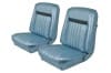 Interior Seat Upholstery - Vinyl - Decor - LIGHT BLUE - Front Set - Repro ~ 1968 Mercury Cougar