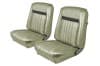 Interior Seat Upholstery - Vinyl - Decor - LIGHT IVY GOLD / LIGHT GREEN - Front Set - Repro ~ 1968 Mercury Cougar