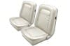 Interior Seat Upholstery - Vinyl - Standard - PARCHMENT / OFF-WHITE - Front Set - Repro ~ 1968 Mercury Cougar 1968,1968 cougar,c8w,cougar,front,interior,kit,mercury,mercury cougar,new,only,parchment,repro,reproduction,set,standard,upholstery,vinyl,white,14665