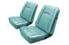 Interior Seat Upholstery - Vinyl - XR7 - AQUA - Front Set - Repro ~ 1968 Mercury Cougar 1968,1968 cougar,aqua,c8w,cougar,front,interior,kit,mercury,mercury cougar,new,only,repro,reproduction,seat,upholstery,vinyl,xr7,14689