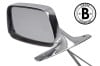 Side View Mirror - Driver Side - Chrome - Remote - Grade B - Used ~ 1967 Mercury Cougar 1967,1967 cougar,c7w,chrome,cougar,driver,grade,hand,left,mercury,mercury cougar,mirror,remote,side,used,view,driver,drivers,drivers,14701,left