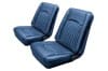Interior Seat Upholstery - Vinyl - XR7 - DARK BLUE - Front Set - Repro ~ 1968 Mercury Cougar 1968,1968 cougar,blue,c8w,cougar,dark,front,interior,kit,mercury,mercury cougar,new,only,repro,reproduction,seat,upholstery,vinyl,xr7,cover,14712