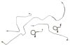 Brake Line Kit - Standard Drum Brakes - 5 Piece Set - OEM - Repro ~ 1970 Mercury Cougar / 1970 Ford Mustang 1970,1970 mustang,D0Z,ford,ford mustang,mustang,1970,1970 cougar,brake,cougar,d0w,drum,front,line,manual,material,mercury,mercury cougar,new,original,repro,reproduction,set,standard,steel,break,15051