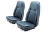 Interior Seat Upholstery - Vinyl - Decor - w/ Comfortweave Inserts - Coupe / Convertible - MEDIUM BLUE - Front Set - Repro ~ 1970 Mercury Cougar