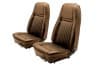 Interior Seat Upholstery - Vinyl - Decor - w/ Comfortweave Inserts - Coupe / Convertible - MEDIUM BROWN - Front Set - Repro ~ 1970 Mercury Cougar 1970,1970 cougar,comfort,comfort weave,comfortweave,cougar,d0w,decor,front seats,interior,knitted,medium brown,mercury,mercury cougar,upholstery,vinyl,vinyl interior upholstery,weave,cover,ginger,decor,ginger,kit,15080