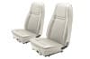 Interior Seat Upholstery - Vinyl - Decor - w/ Comfortweave Inserts - Coupe / Convertible - WHITE - Front Set - Repro ~ 1970 Mercury Cougar
