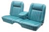 Interior Seat Upholstery - Vinyl - Standard / Decor - AQUA - Front Bench - Front Set - Repro ~ 1967 Mercury Cougar