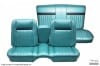 Interior Seat Upholstery - Vinyl - Standard / Decor - AQUA - Front Bench - Complete Set - Repro ~ 1967 Mercury Cougar 1967,1967 cougar,amp,aqua,bench,c7w,complete,cougar,decor,front,interior,kit,mercury,mercury cougar,new,rear,repro,reproduction,seat,standard,upholstery,vinyl,back,seat,15167
