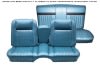 Interior Seat Upholstery - Vinyl - Standard / Decor - LIGHT BLUE - Front Bench - Complete Set - Repro ~ 1967 Mercury Cougar 1967,1967 cougar,amp,bench,blue,c7w,complete,cougar,decor,front,interior,kit,light,mercury,mercury cougar,new,rear,repro,reproduction,seat,standard,upholstery,vinyl,15173