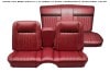 Interior Seat Upholstery - Vinyl - Standard / Decor - RED - Front Bench - Complete Set - Repro ~ 1967 Mercury Cougar 1967,1967 cougar,amp,bench,c7w,complete,cougar,decor,front,interior,kit,mercury,mercury cougar,new,rear,red,repro,reproduction,seat,standard,upholstery,vinyl,back,seat,15176