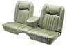 Interior Seat Upholstery - Vinyl - Standard / Decor - LIGHT IVY GOLD / LIGHT GREEN - Front Bench - Front Set - Repro ~ 1968 Mercury Cougar 1968,1968 cougar,bench,c8w,cougar,decor,front,gold,green,interior,ivy,kit,light,mercury,mercury cougar,new,only,repro,reproduction,seat,standard,upholstery,vinyl,18893