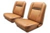 Interior Seat Upholstery - Vinyl - Standard / Decor - SADDLE - Front Set - Repro ~ 1967 Mercury Cougar