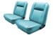 Interior Seat Upholstery - Vinyl - Standard / Decor - AQUA - Front Set - Repro ~ 1967 Mercury Cougar 2001565,67intkit-2k -fo,67intkit-2k-fo 1967,1967 cougar,aqua,bucket,c7w,cougar,decor,front,interior,kit,mercury,mercury cougar,new,only,repro,reproduction,seat,standard,upholstery,vinyl,15211
