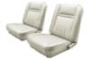 Interior Seat Upholstery - Vinyl - Standard / Decor - PARCHMENT / OFF-WHITE - Front Set - Repro ~ 1967 Mercury Cougar