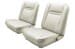 Interior Seat Upholstery - Vinyl - Standard / Decor - PARCHMENT / OFF-WHITE - Front Set - Repro ~ 1967 Mercury Cougar 2001568,67intkit-u -fo,67intkit-u-fo 1967,1967 cougar,bucket,c7w,cougar,decor,front,interior,kit,mercury,mercury cougar,new,only,parchment,repro,reproduction,seat,standard,upholstery,vinyl,white,15214