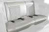 Interior Seat Upholstery - Vinyl - Eliminator - w/ Comfortweave Inserts - WHITE - Rear Seat - Repro ~ 1969 Mercury Cougar 1969,1969 cougar,c9w,comfort,comfortweave,cougar,eliminator,inserts,interior,kit,knitted,mercury,mercury cougar,new,only,rear,repro,reproduction,seat,upholstery,vinyl,weave,white,back,seat,15224