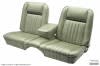 Interior Seat Upholstery - Vinyl - Standard / Decor - LIGHT IVY GOLD - Front Bench - Complete Set - Repro ~ 1968 Mercury Cougar 1968,1968 cougar,C8W,bench,light,ivy,gold,complete,cougar,front,kit,mercury,mercury cougar,rear,seat,set,upholstery,16170