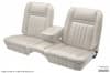Interior Seat Upholstery - Vinyl - Standard / Decor - WHITE / OFF WHITE - Front Bench - Complete Set - Repro ~ 1968 Mercury Cougar 1968,1968 cougar,C8W,bench,white,off,complete,cougar,front,kit,mercury,mercury cougar,rear,seat,set,upholstery,16171