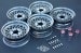 Wheels / Caps / Lugs - Aluminum - 14 x 6 - XR7 Rader - Set of 5 - Used ~ 1968 Mercury Cougar XR7-G  1968,1968 cougar,C8W,cougar,gurney,gurney wheels,hertz,mercury,mercury cougar,radar,rader,radir,rims,wheels,xr7-g,xr7g,wheel,19002