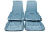 Interior Seat Upholstery - Vinyl - XR7 - w/ Comfortweave Inserts - BLUE - Front Set - Repro ~ 1968 Mercury Cougar