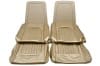 Interior Seat Upholstery - Vinyl - XR7 - w/ Comfortweave Inserts - NUGGET GOLD - Front Set - Repro ~ 1968 Mercury Cougar 1968,1968 cougar,c8w,comfort,comfort weave,comfortweave,cougar,fronts,gold,inserts,interior,kit,knitted,mercury,mercury cougar,new,nugget,only,repro,reproduction,upholstery,vinyl,weave,xr7,14799