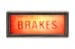 Lens - Brake indicator with bezel - Dash - RED - Used ~ 1967 - 1968 Mercury Cougar  1967,1967 cougar,1967,1968,1968 cougar,cougar,c7,dash,red,indicator,lens,mercury,mercury cougar,brake,used,c7w,c8w,instrument,instrament,cluster,break,21-0053