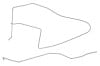 Fuel Line - Tank To Pump - Two Piece - 428CJ - OE STEEL - Repro ~ 1968 Mercury Cougar 428,1968,1968 cougar,428cj,c8w,cougar,fuel,line,mercury,mercury cougar,new,pump,repro,reproduction,steel,tank,24981