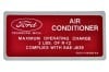 A-C Compressor Charge Decal - Red - Repro ~ 1971 Mercury Cougar - 1971 Ford Mustang 1971,1971 cougar,1971 mustang,19a688,air,charge,compressor,conditioning,cougar,d1oa,d1w,d1z,decal,ford,ford mustang,maroon,mercury,mercury cougar,mustang,new,repro,reproduction,26384