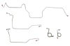 Brake Line Set - STAINLESS STEEL - Front Power Disc - 5 Piece Set  - Before 7-72 - Repro ~ 1971 - 1972 Mercury Cougar / 1971 - 1972 Ford Mustang 1971,1971 cougar,1972,1972 cougar,before,brake,cougar,d1w,d2w,disc,front,line,mercury,mercury cougar,new,power,repro,reproduction,set,stainless,steel,break,26541