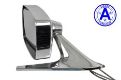 Side View Mirror - Driver Side - Chrome - Remote - Standard - Grade A - Used ~ 1969 Mercury Cougar 7117,69stdmir-clone1 1969,1969 cougar,c9w,chrome,cougar,driver,grade,hand,left,mercury,mercury cougar,mirror,remote,side,standard,used,driver,drivers,driver